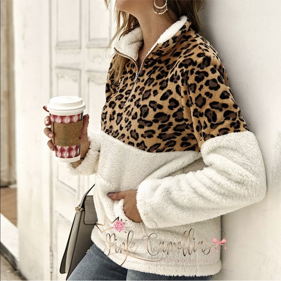 Leopard Print Fleece Pullover - Picture 9 of 9